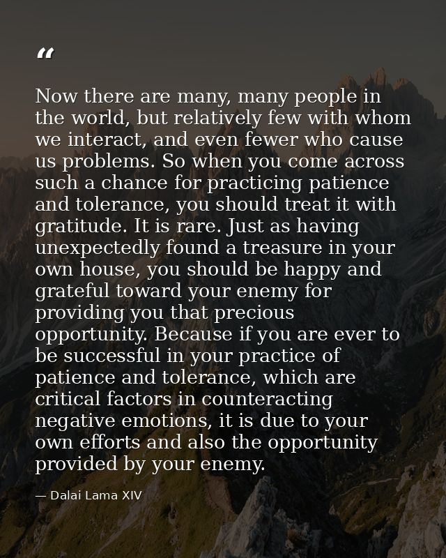 Now there are many, many people in the world, but relatively few with whom we interact, and even fewer who cause us prob — Dalai Lama XIV