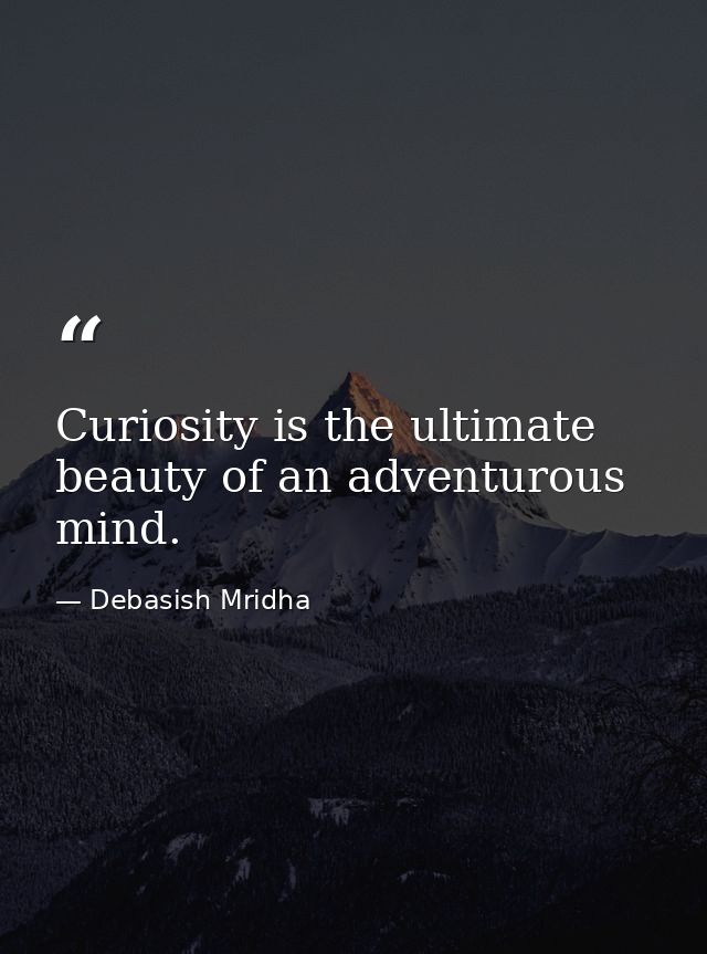 Curiosity is the ultimate beauty of an adventurous mind. — Debasish Mridha