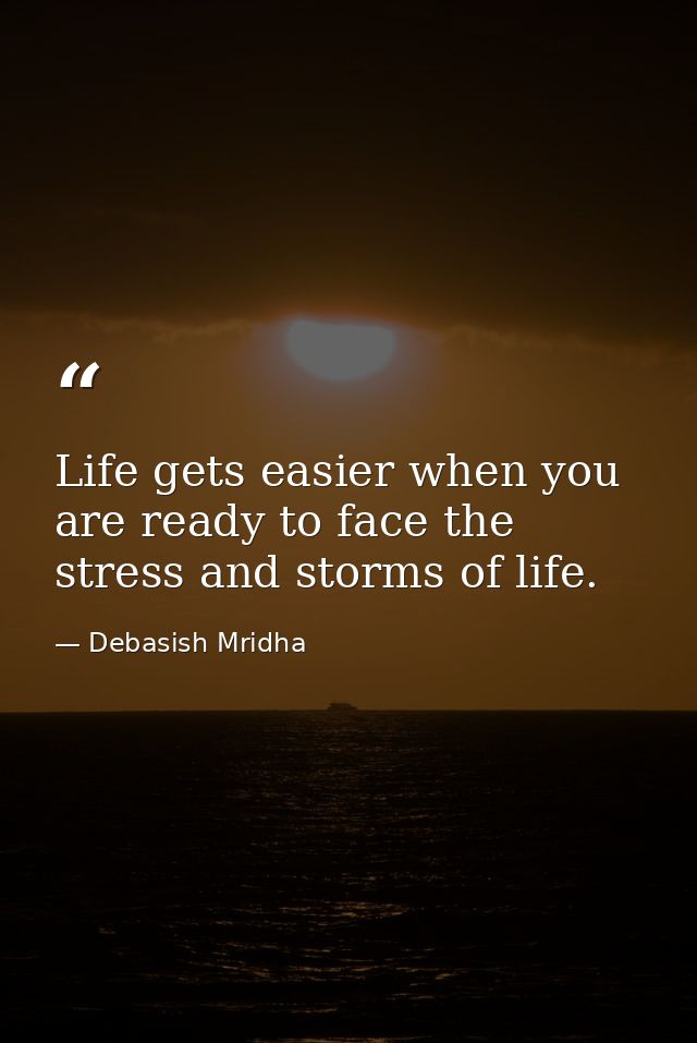 Life gets easier when you are ready to face the stress and storms of life. — Debasish Mridha