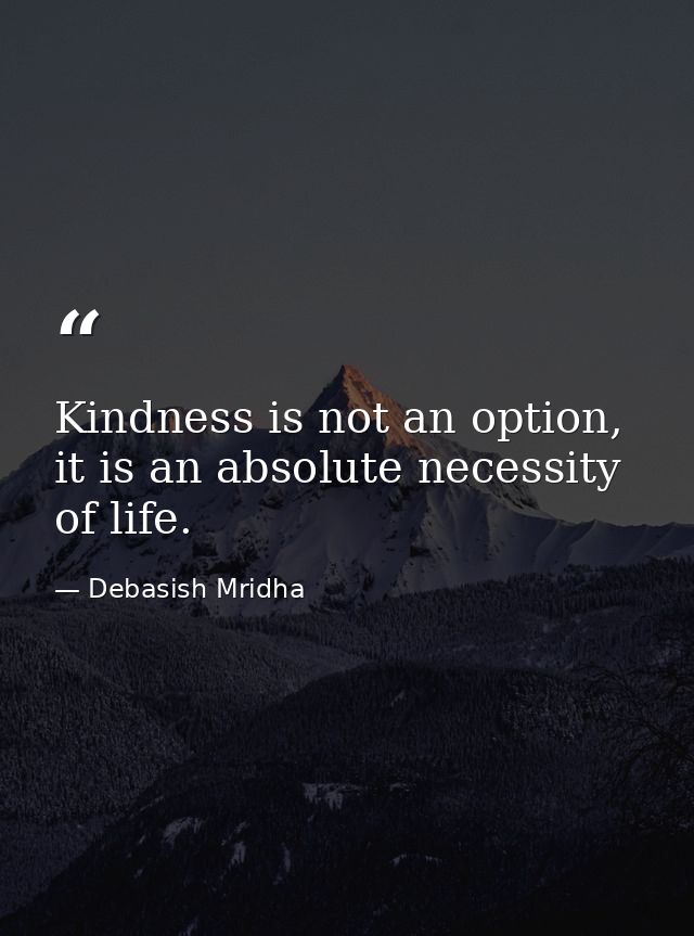 Kindness is not an option, it is an absolute necessity of life. — Debasish Mridha