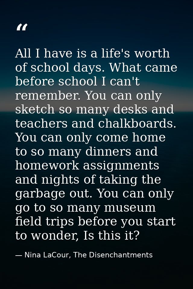 All I have is a life's worth of school days. What came before school I can't remember. You can only sketch so many desks — Nina LaCour, The Disenchantments