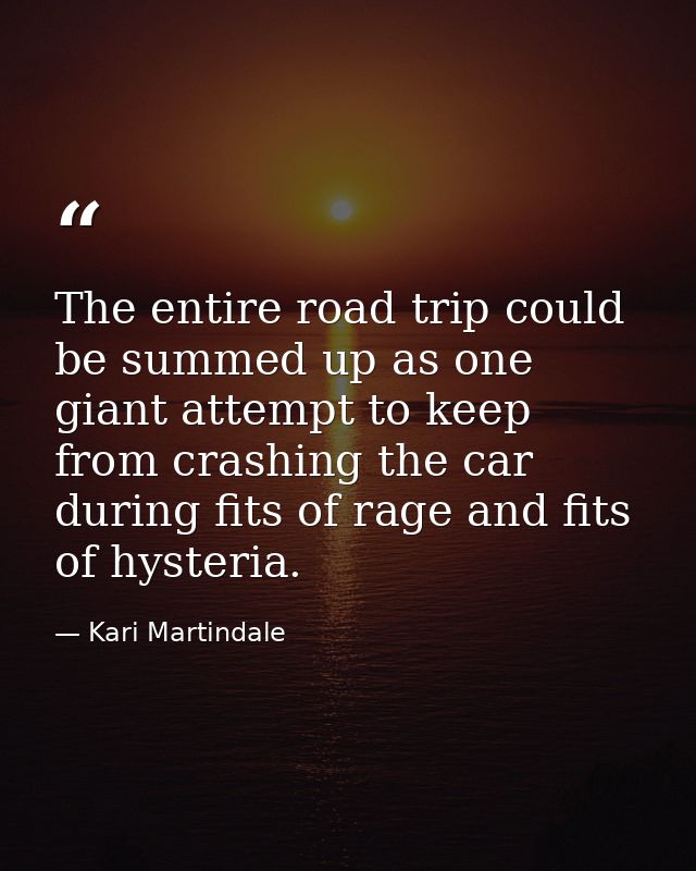 The entire road trip could be summed up as one giant attempt to keep from crashing the car during fits of rage and fits  — Kari Martindale