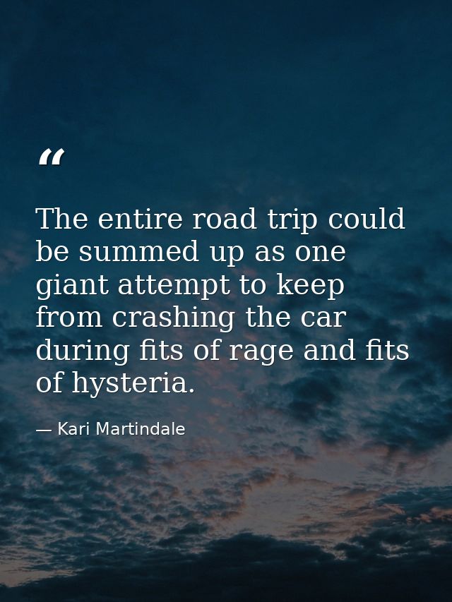 The entire road trip could be summed up as one giant attempt to keep from crashing the car during fits of rage and fits  — Kari Martindale
