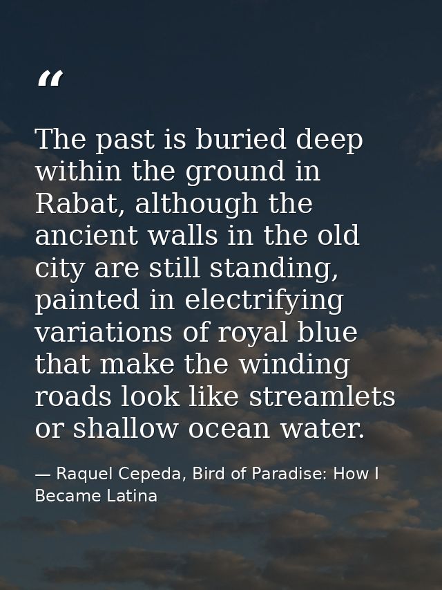 The past is buried deep within the ground in Rabat, although the ancient walls in the old city are still standing, paint — Raquel Cepeda, Bird of Paradise: How I Became Latina