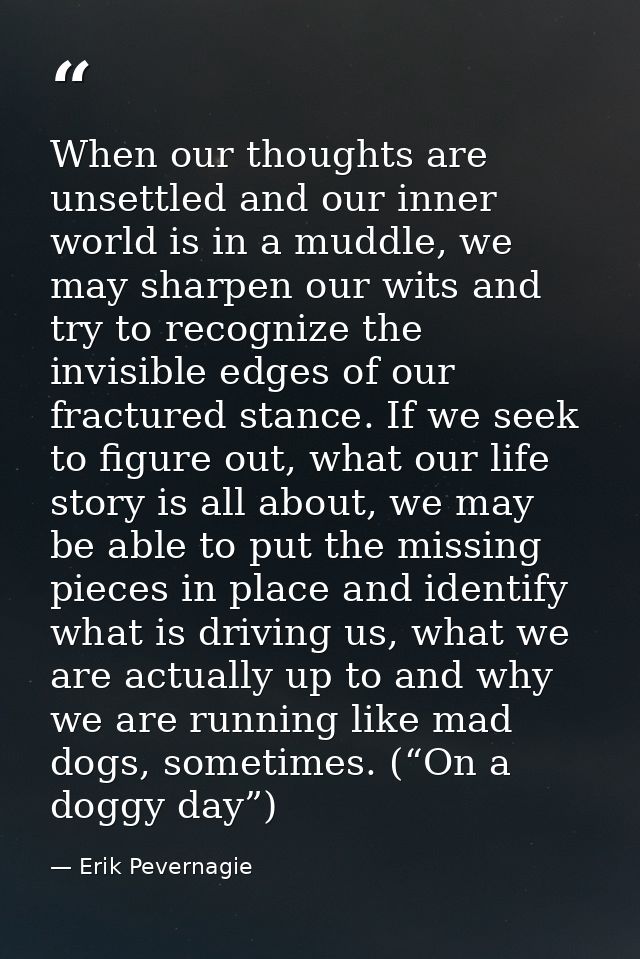 When our thoughts are unsettled and our inner world is in a muddle, we may sharpen our wits and try to recognize the inv — Erik Pevernagie
