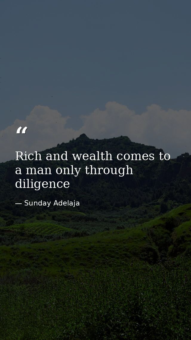 Rich and wealth comes to a man only through diligence — Sunday Adelaja