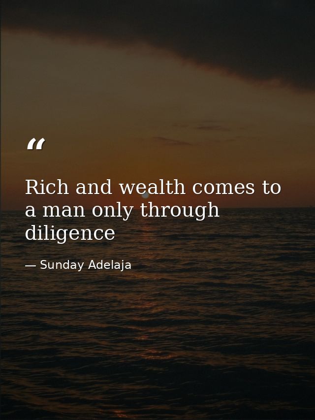Rich and wealth comes to a man only through diligence — Sunday Adelaja