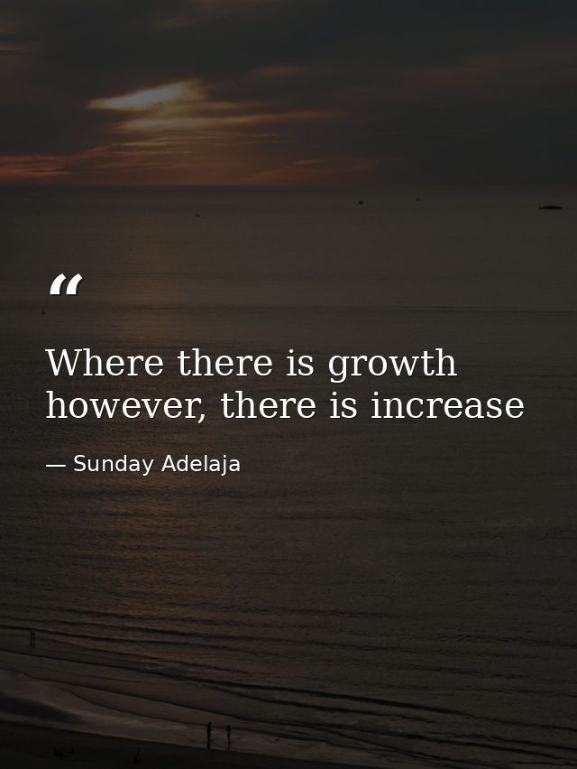 Where there is growth however, there is increase — Sunday Adelaja