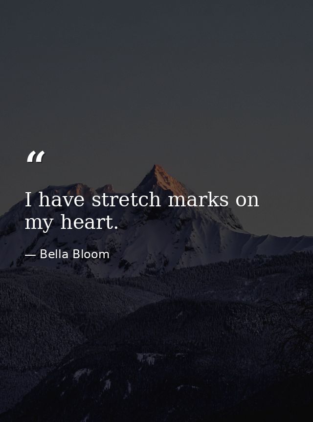 I have stretch marks on my heart. — Bella Bloom