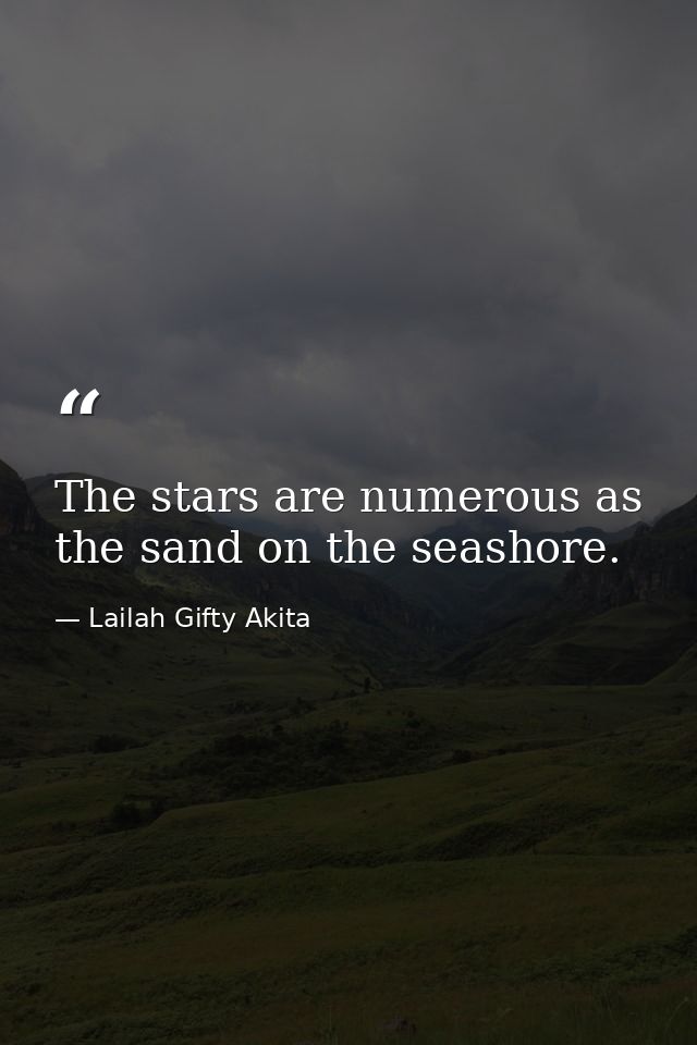 The stars are numerous as the sand on the seashore. — Lailah Gifty Akita