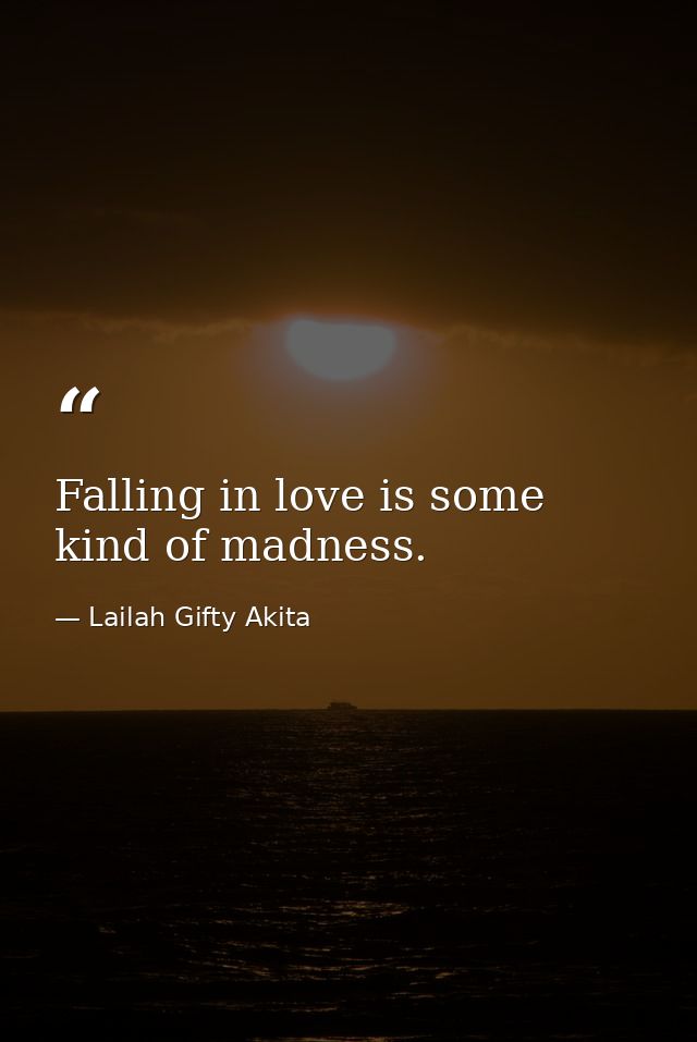 Falling in love is some kind of madness. — Lailah Gifty Akita