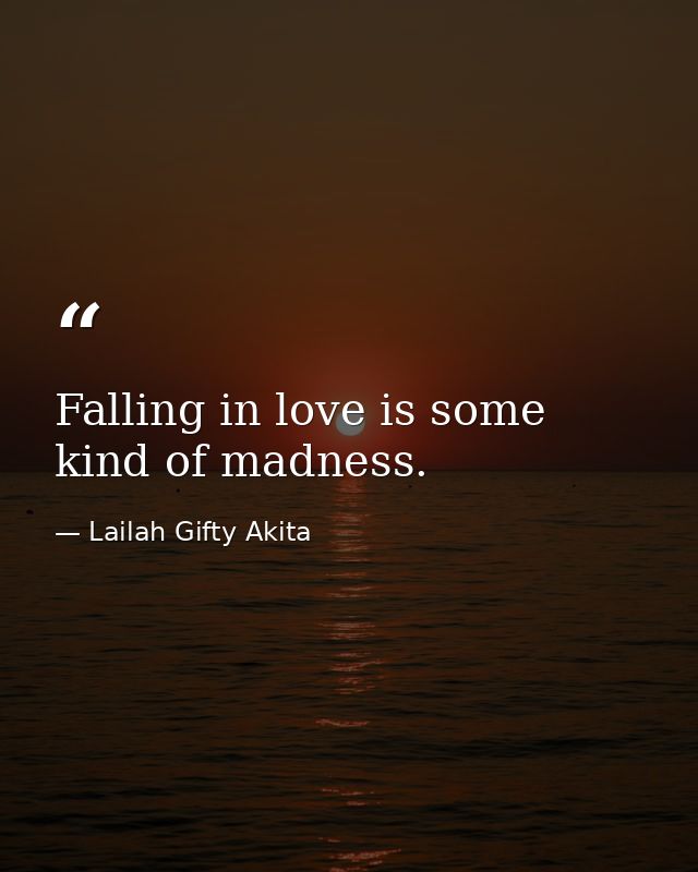 Falling in love is some kind of madness. — Lailah Gifty Akita