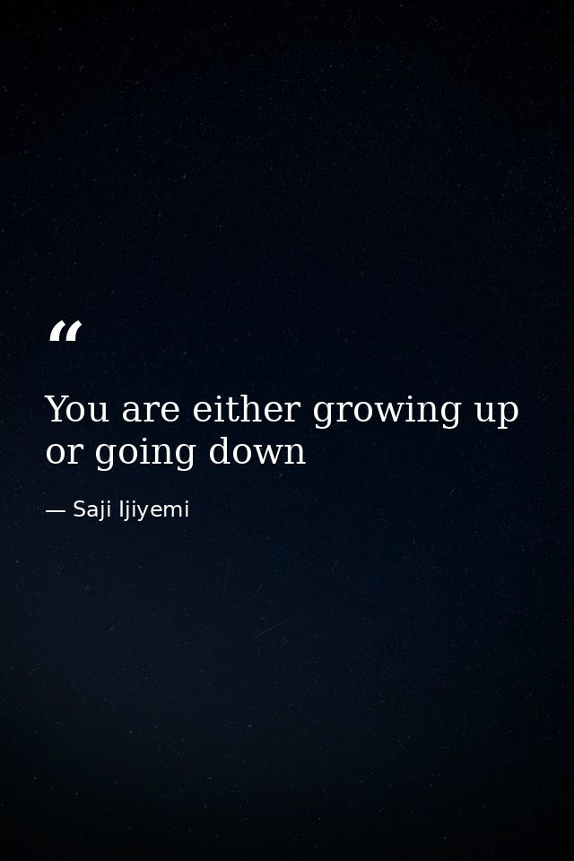 You are either growing up or going down — Saji Ijiyemi