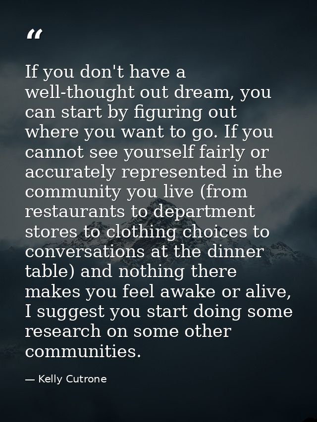 If you don't have a well-thought out dream, you can start by figuring out where you want to go. If you cannot see yourse — Kelly Cutrone