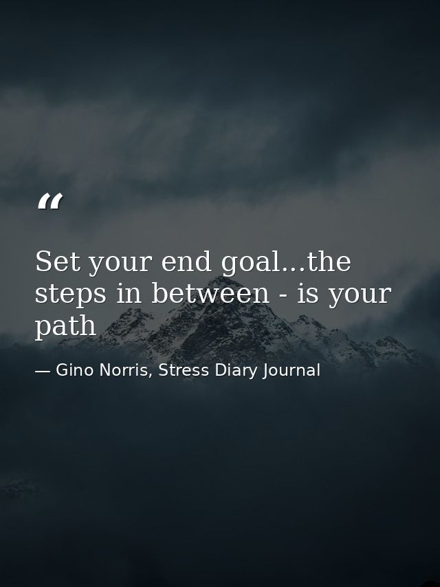 Set your end goal...the steps in between - is your path — Gino Norris, Stress Diary Journal