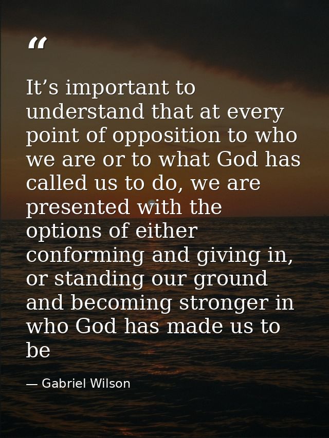 It’s important to understand that at every point of opposition to who we are or to what God has called us to do, we are  — Gabriel Wilson