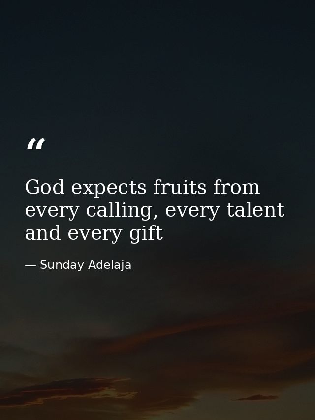 God expects fruits from every calling, every talent and every gift — Sunday Adelaja