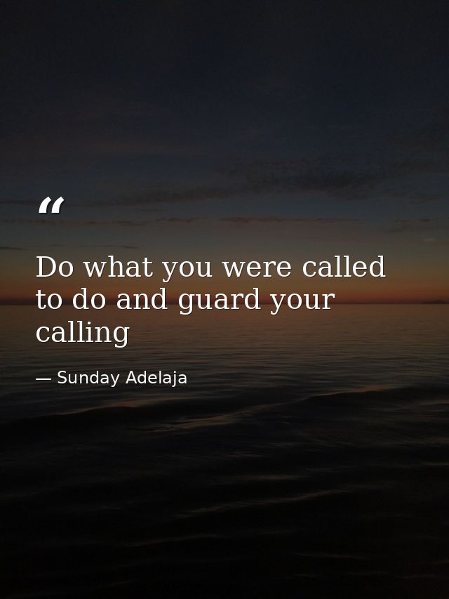 Do what you were called to do and guard your calling — Sunday Adelaja