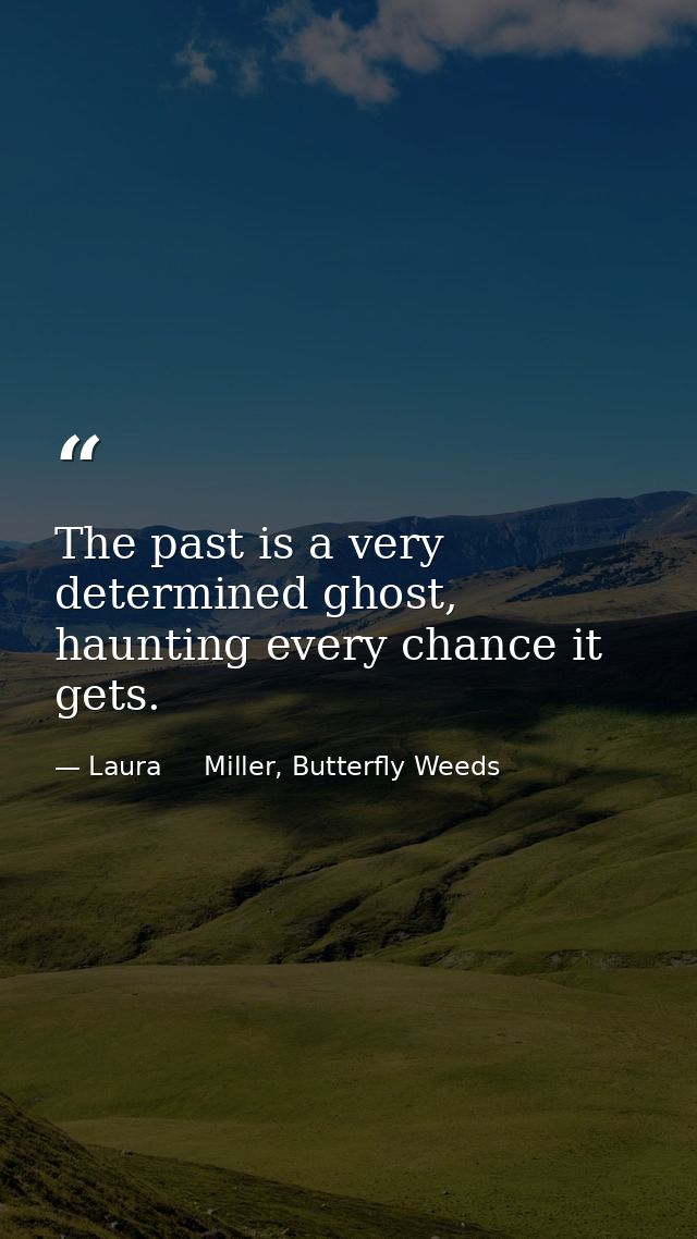 The past is a very determined ghost, haunting every chance it gets. — Laura     Miller, Butterfly Weeds