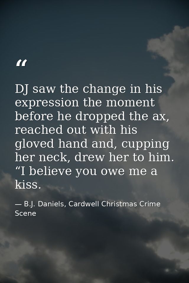 DJ saw the change in his expression the moment before he dropped the ax, reached out with his gloved hand and, cupping h — B.J. Daniels, Cardwell Christmas Crime Scene