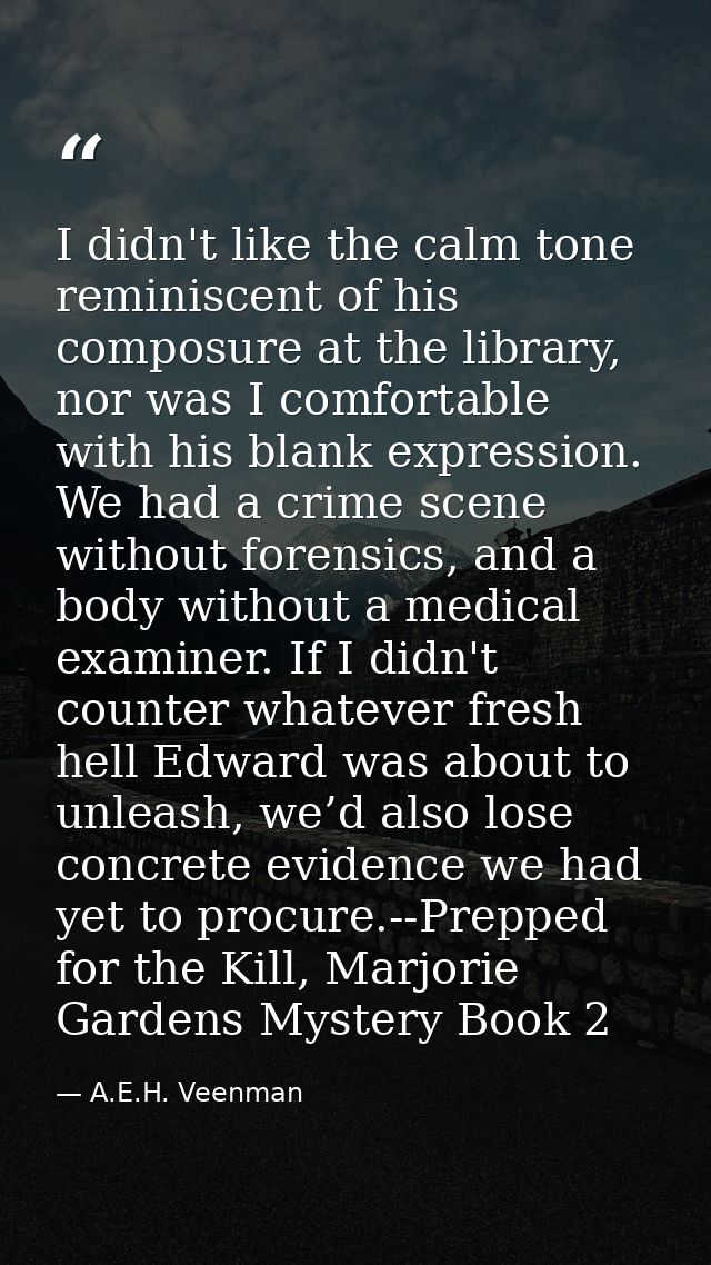 I didn't like the calm tone reminiscent of his composure at the library, nor was I comfortable with his blank expression — A.E.H. Veenman