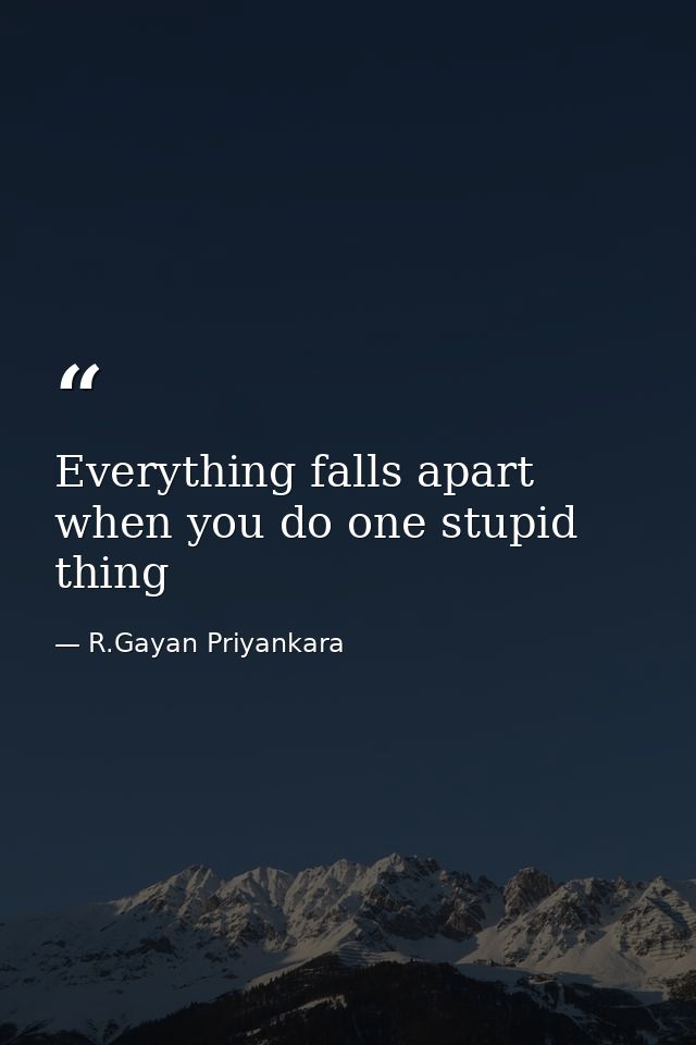 Everything falls apart when you do one stupid thing — R.Gayan Priyankara