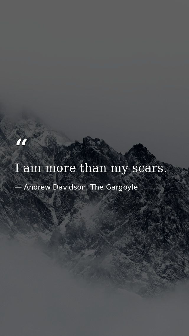 I am more than my scars. — Andrew Davidson, The Gargoyle