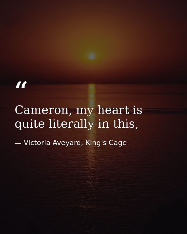 Cameron, my heart is quite literally in this, — Victoria Aveyard, King's Cage