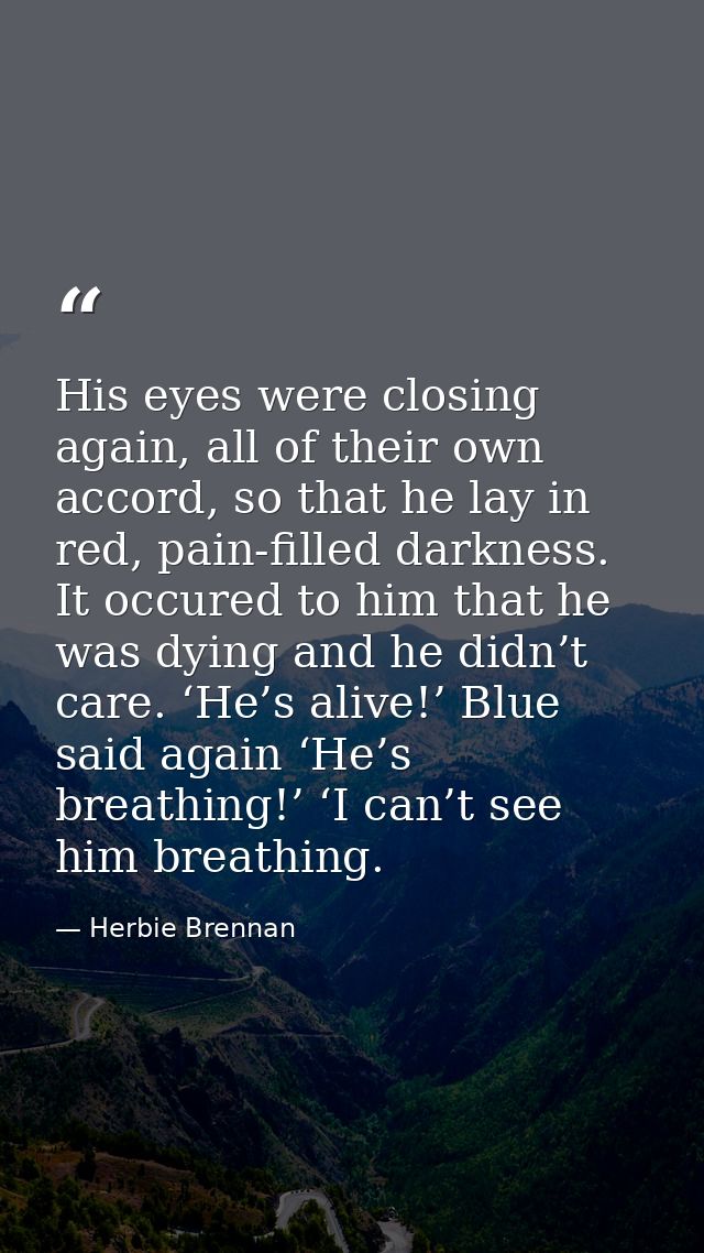 His eyes were closing again, all of their own accord, so that he lay in red, pain-filled darkness. It occured to him tha — Herbie Brennan