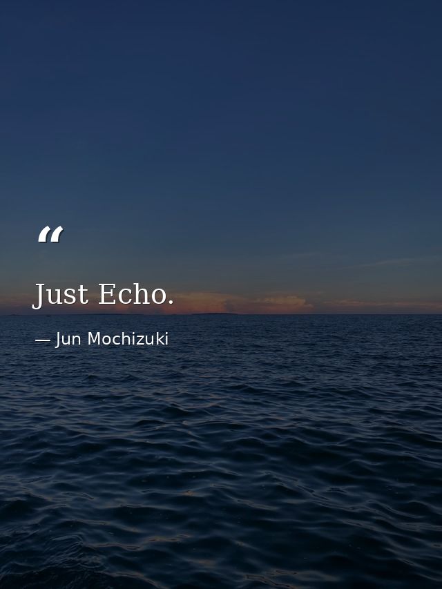 Just Echo. — Jun Mochizuki