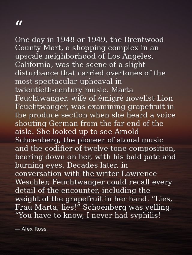 One day in 1948 or 1949, the Brentwood County Mart, a shopping complex in an upscale neighborhood of Los Angeles, Califo — Alex Ross