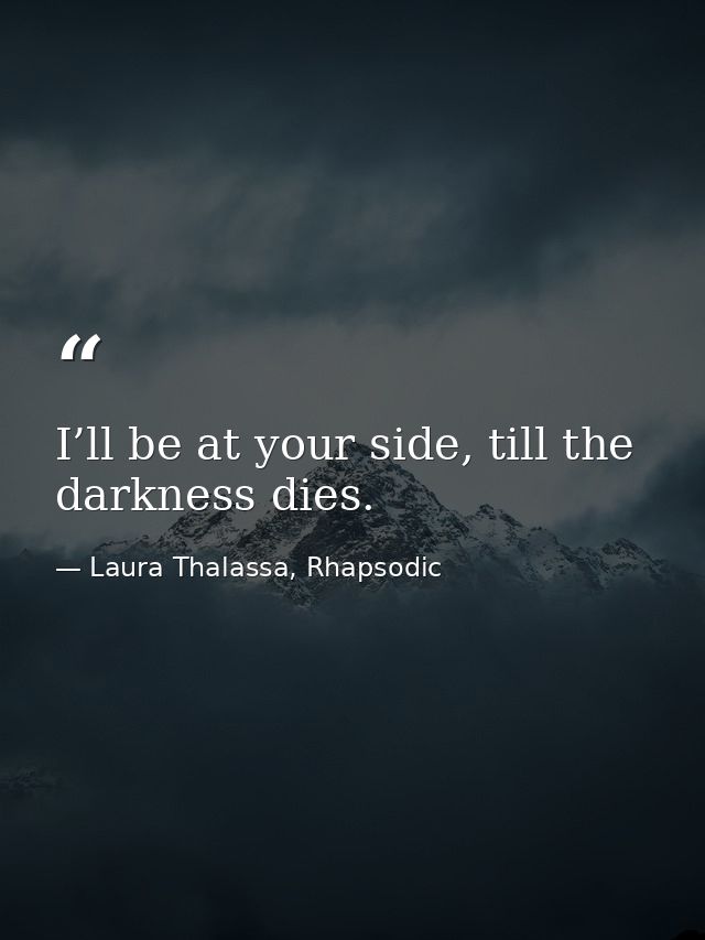 I’ll be at your side, till the darkness dies. — Laura Thalassa, Rhapsodic