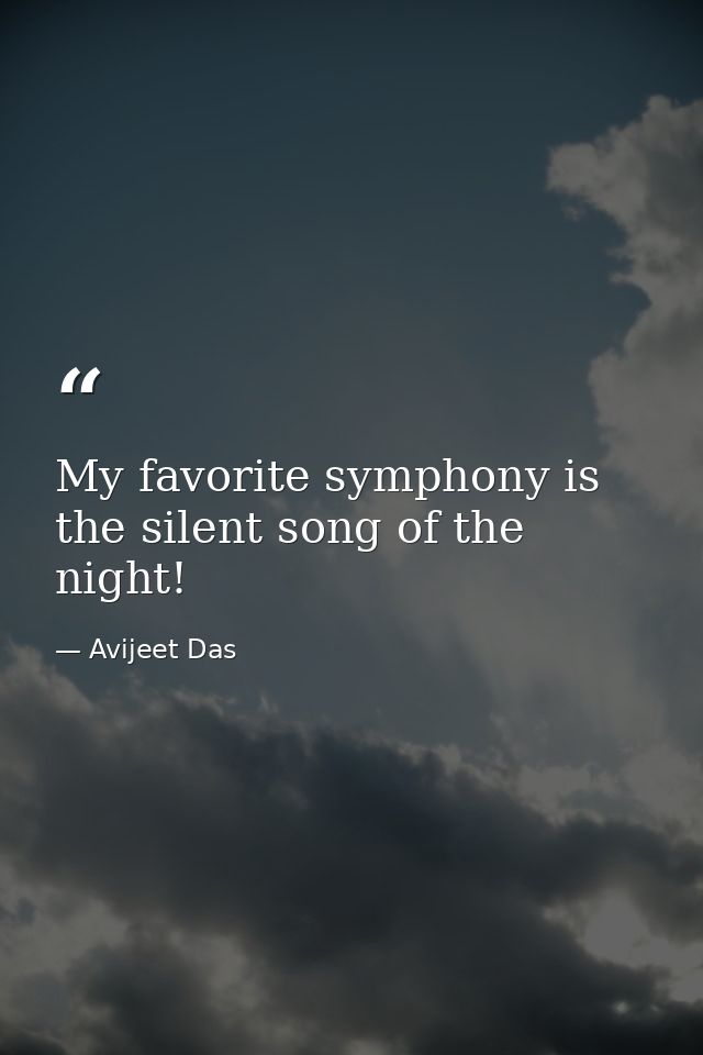 My favorite symphony is the silent song of the night! — Avijeet Das