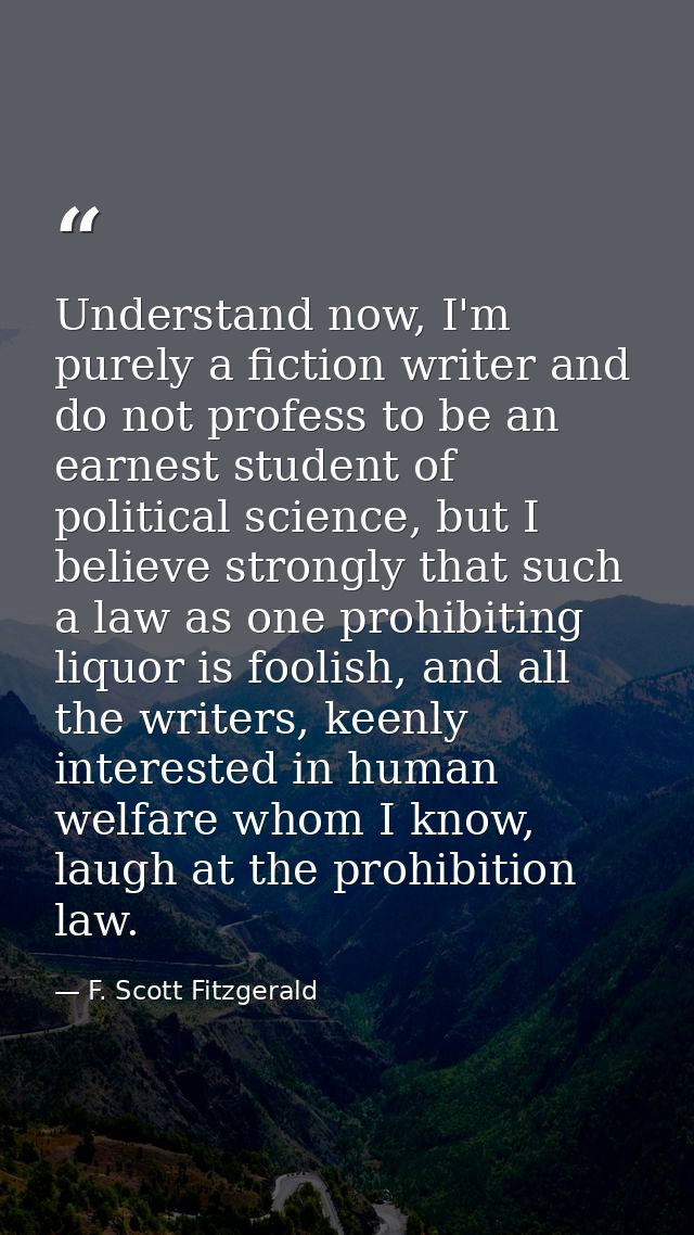 Understand now, I'm purely a fiction writer and do not profess to be an earnest student of political science, but I beli — F. Scott Fitzgerald