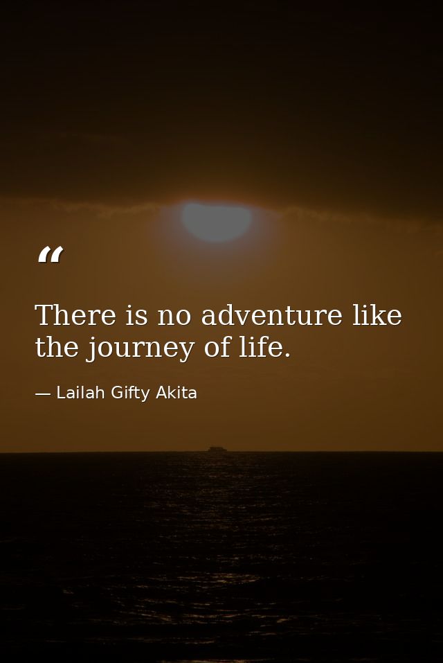 There is no adventure like the journey of life. — Lailah Gifty Akita