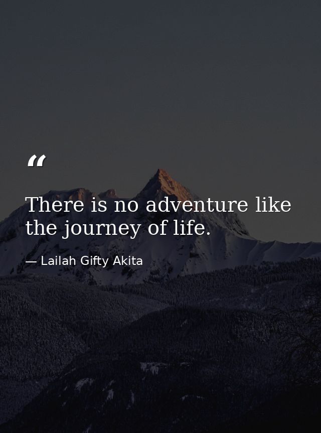 There is no adventure like the journey of life. — Lailah Gifty Akita