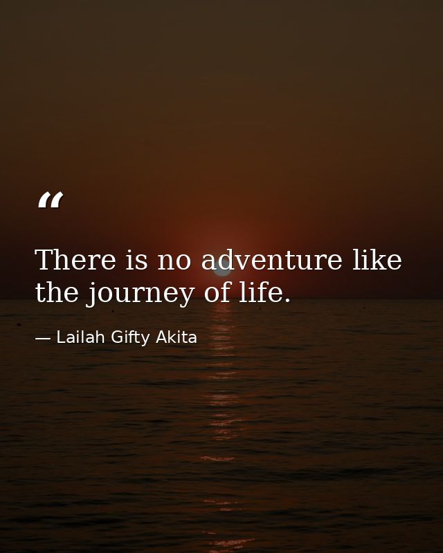 There is no adventure like the journey of life. — Lailah Gifty Akita