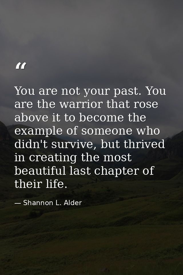 You are not your past. You are the warrior that rose above it to become the example of someone who didn't survive, but t — Shannon L. Alder