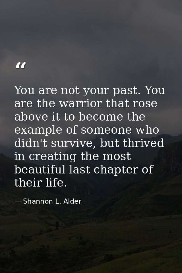 You are not your past. You are the warrior that rose above it to become the example of someone who didn't survive, but t — Shannon L. Alder