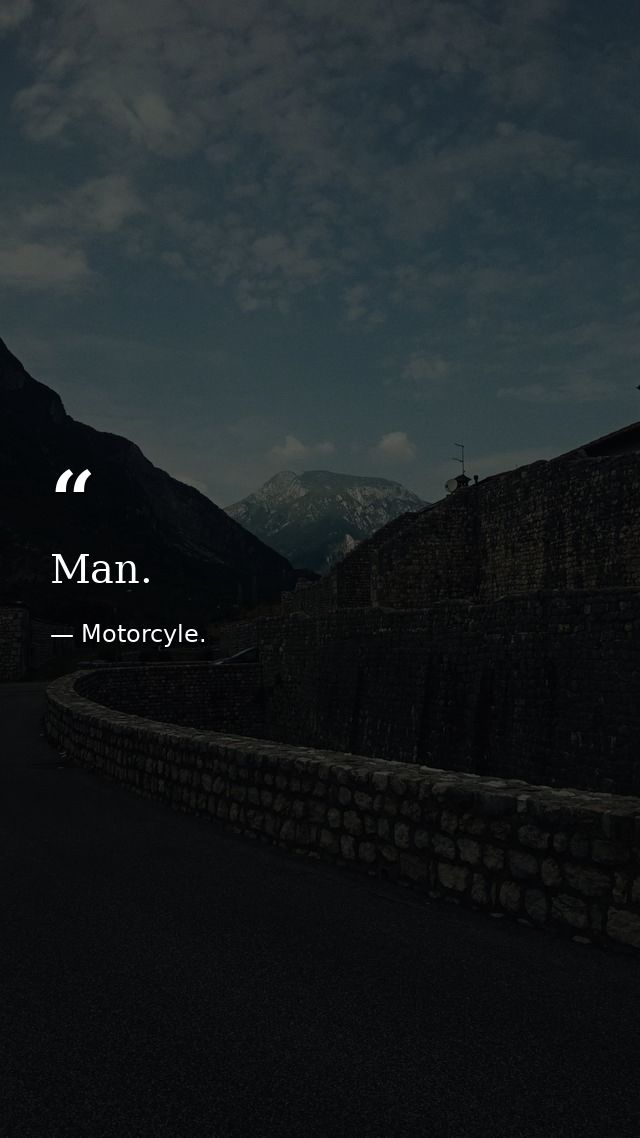 Man. — Motorcyle.