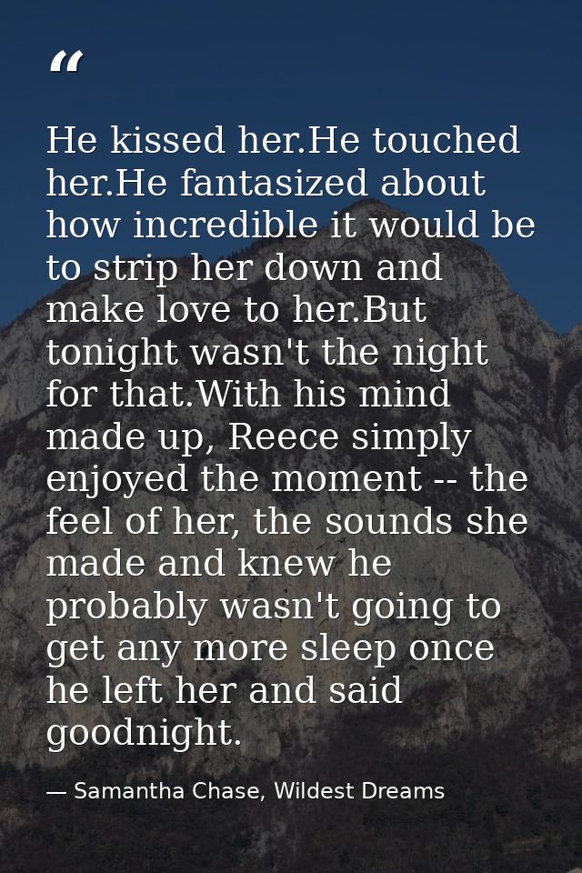 He kissed her.He touched her.He fantasized about how incredible it would be to strip her down and make love to her.But t — Samantha Chase, Wildest Dreams
