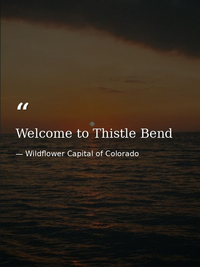 Welcome to Thistle Bend — Wildflower Capital of Colorado