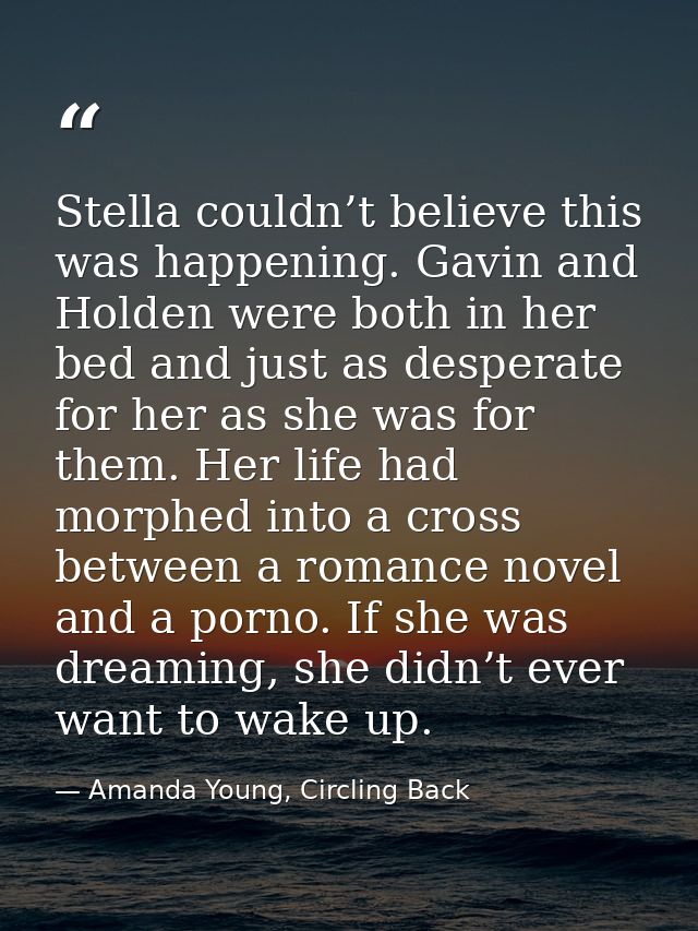 Stella couldn’t believe this was happening. Gavin and Holden were both in her bed and just as desperate for her as she w — Amanda Young, Circling Back