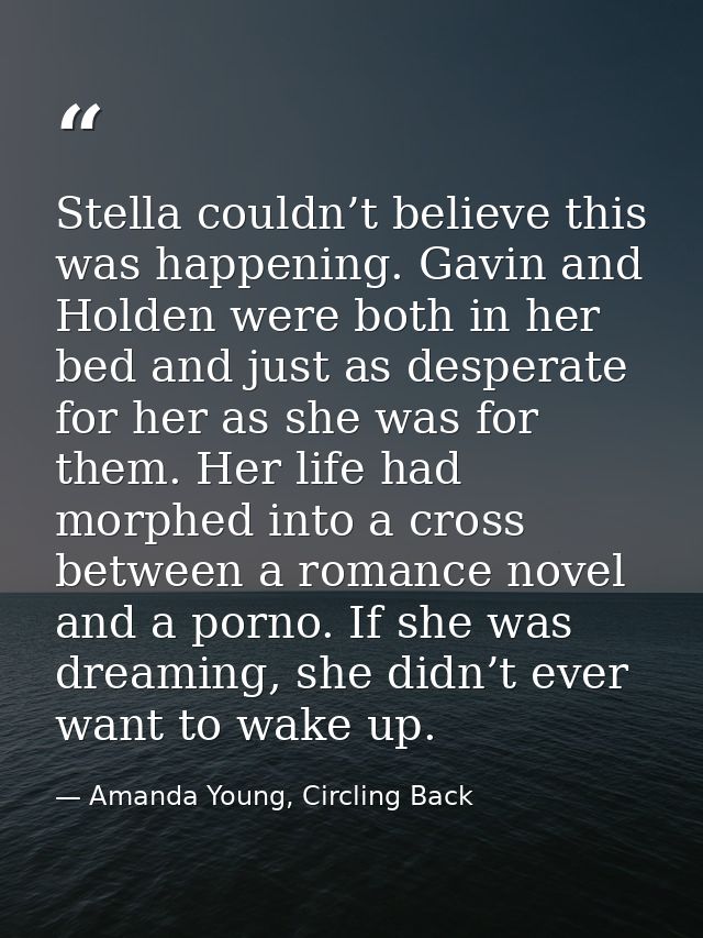 Stella couldn’t believe this was happening. Gavin and Holden were both in her bed and just as desperate for her as she w — Amanda Young, Circling Back