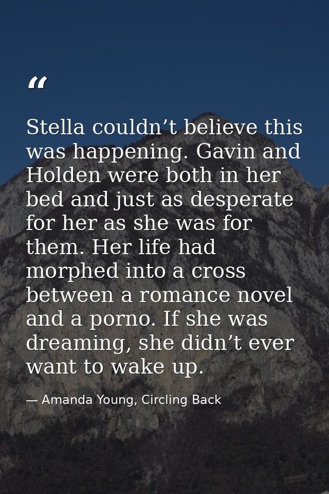 Stella couldn’t believe this was happening. Gavin and Holden were both in her bed and just as desperate for her as she w — Amanda Young, Circling Back