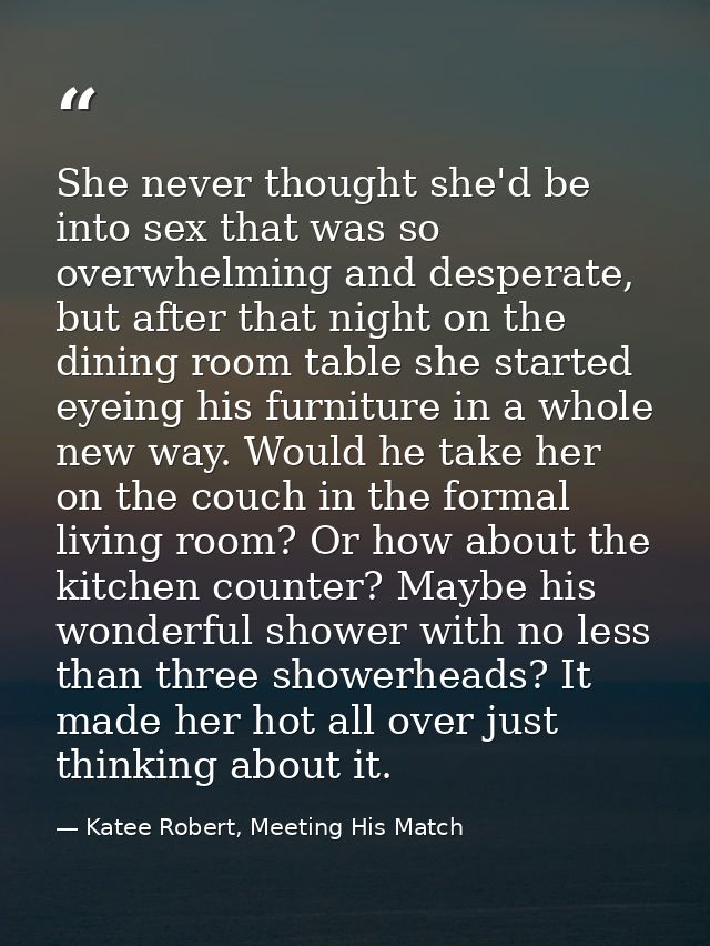 She never thought she'd be into sex that was so overwhelming and desperate, but after that night on the dining room tabl — Katee Robert, Meeting His Match