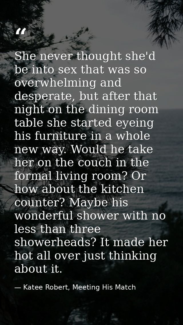 She never thought she'd be into sex that was so overwhelming and desperate, but after that night on the dining room tabl — Katee Robert, Meeting His Match