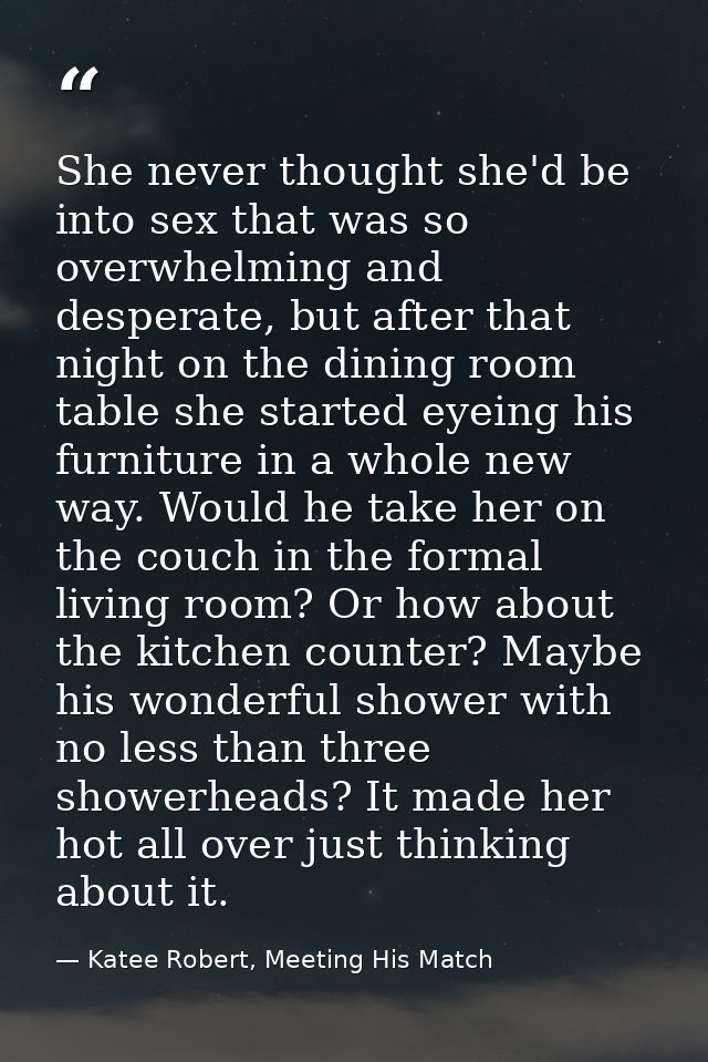 She never thought she'd be into sex that was so overwhelming and desperate, but after that night on the dining room tabl — Katee Robert, Meeting His Match