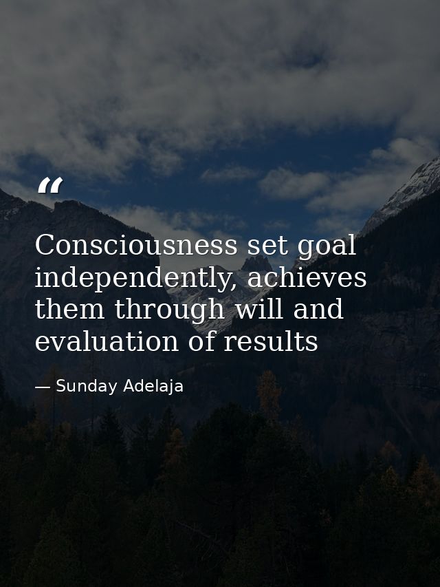 Consciousness set goal independently, achieves them through will and evaluation of results — Sunday Adelaja