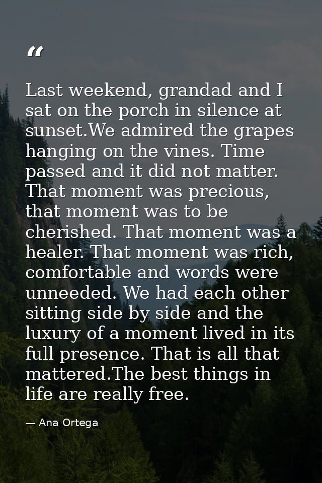 Last weekend, grandad and I sat on the porch in silence at sunset.We admired the grapes hanging on the vines. Time passe — Ana Ortega